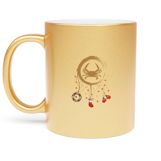 Winter dreamcatcher Christmas Crab Metallic Mugs