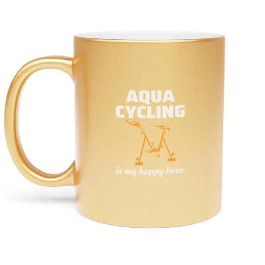 Aqua Cycling Swimming Pool Fitness Training Coach Metallic Mugs