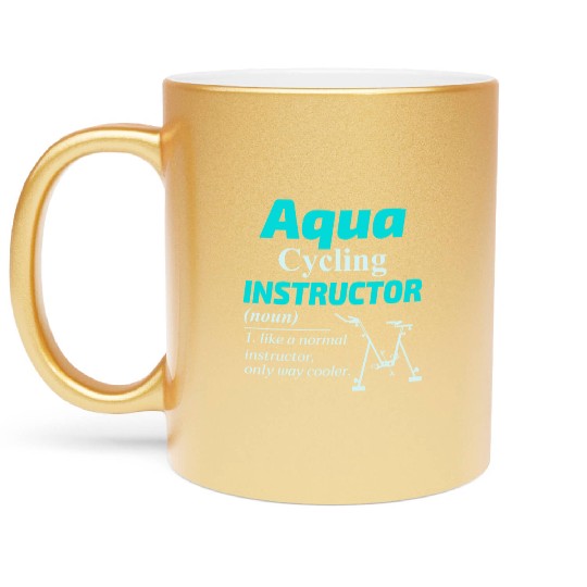 Aqua Cycling Swimming Pool Fitness Training Coach Metallic Mugs