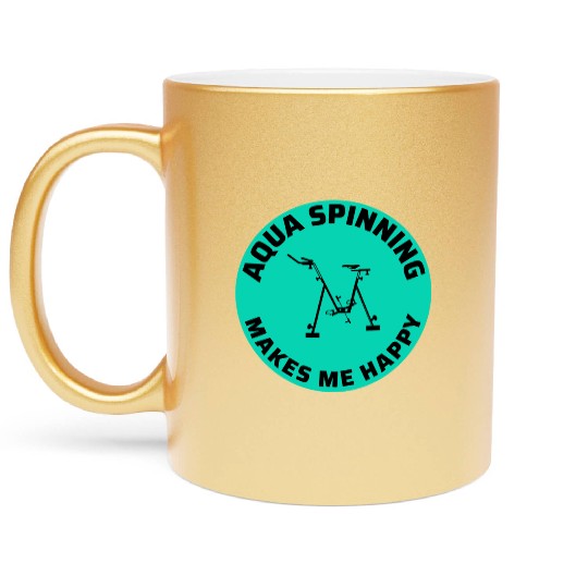 Aqua Cycling Swimming Pool Fitness Training Coach Metallic Mugs