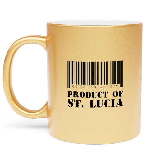 Product of St. Lucia (Black) Metallic Mugs