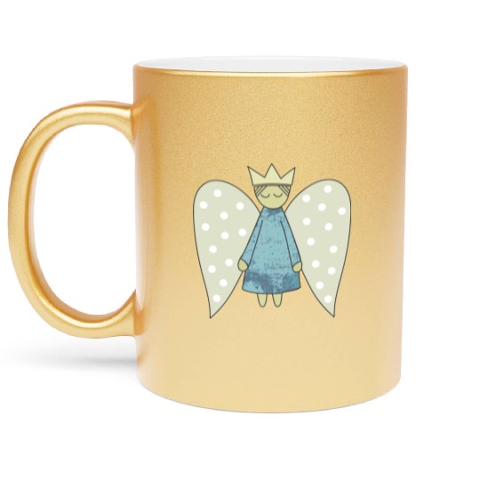 The Flight of the Christmas Angel Metallic Mugs