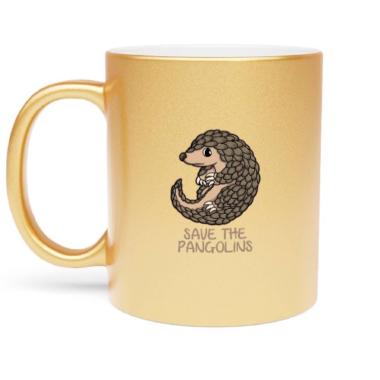 Cute Save The Pangolins Protecting Pangolins Metallic Mugs