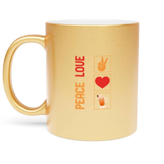 Thanksgiving Metallic Mugs, Peace Love Pumpkin Spice Metallic Mugs,