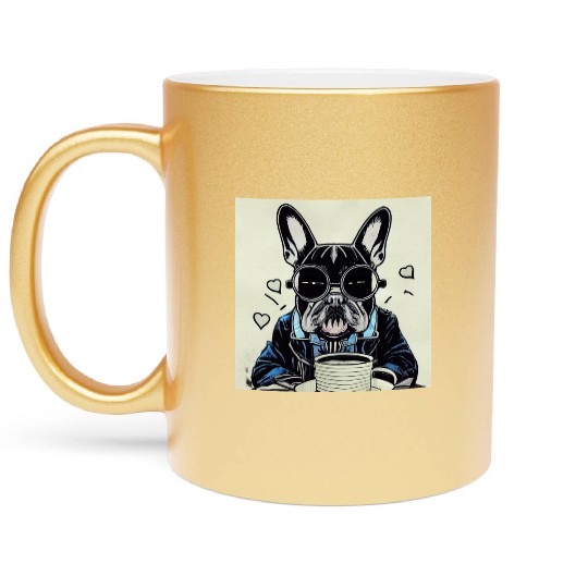 I love dog and coffee Metallic Mugs