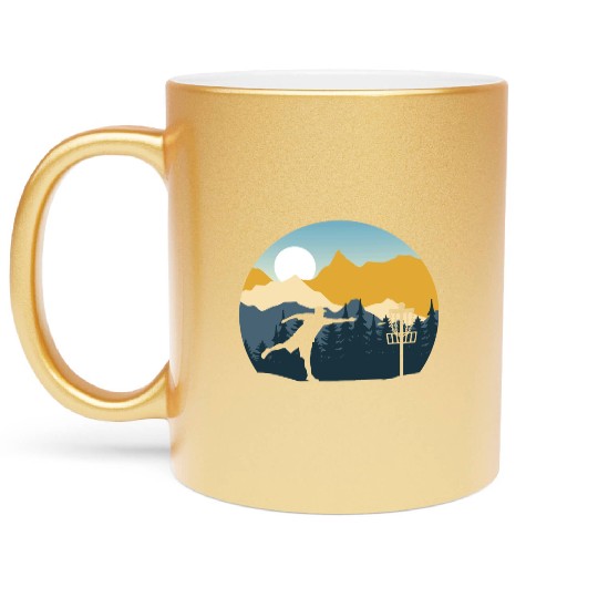 Disc Golf - Disc Golfing Player Ultimate Frisbee Metallic Mugs