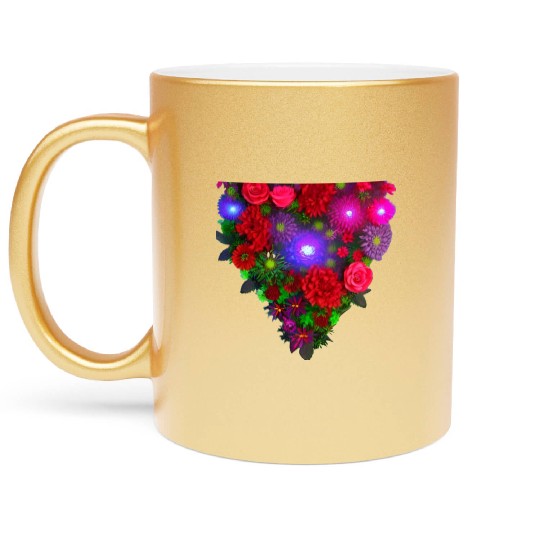 heart flower Metallic Mugs