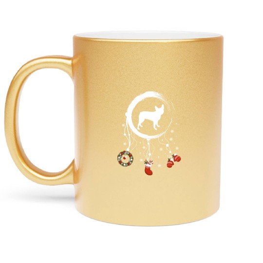 dog dreamcatcher Christmas Boston Terrier Metallic Mugs