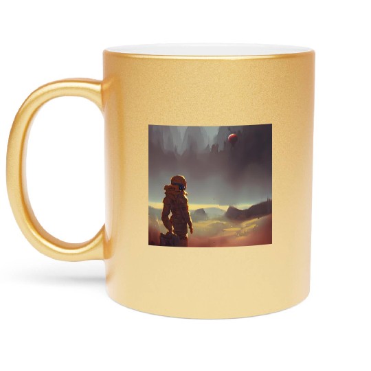 Mars exploring Metallic Mugs