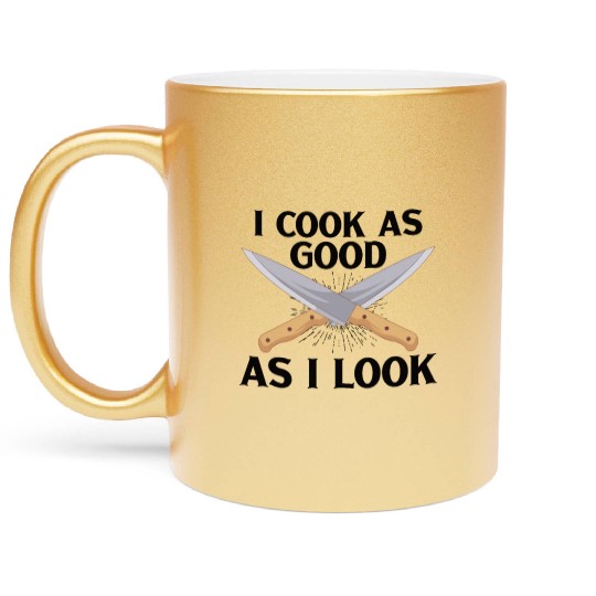 Chef Cook Kitchen Restaurant Knives Cookout Metallic Mugs