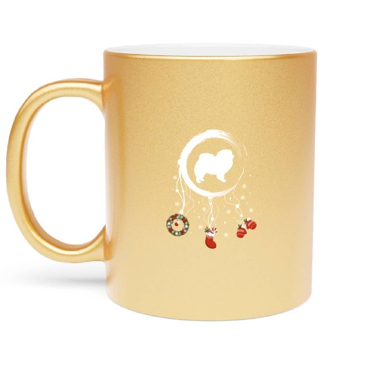 dog dreamcatcher Christmas Chow Chow Metallic Mugs