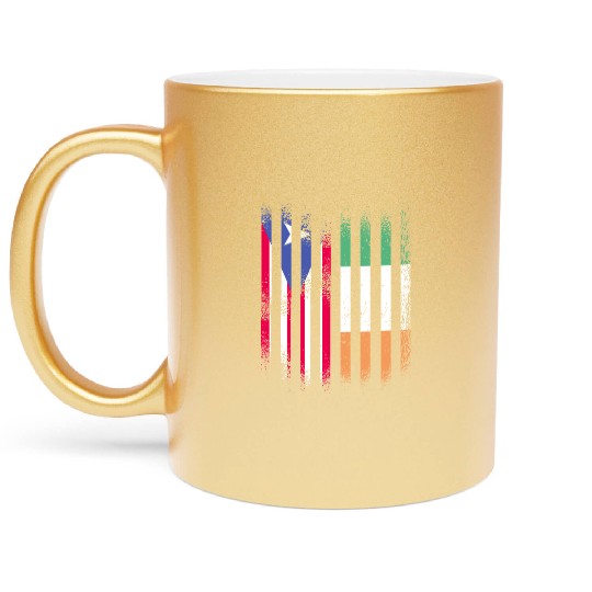 Puerto Rico Flag Ireland Grown Flags Stripes Metallic Mugs