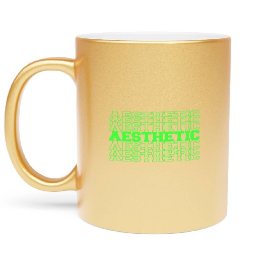 Neon Green Aesthetic Metallic Mugs