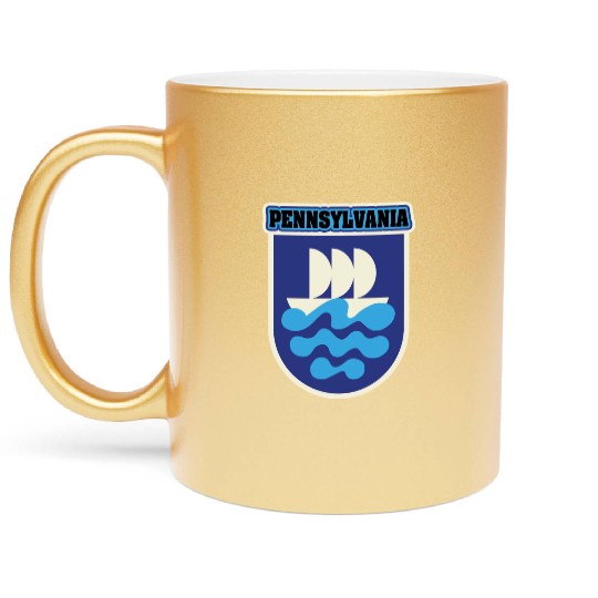 US States PENNSYLVANIA Metallic Mugs