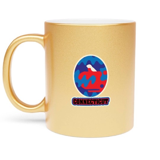 US States CONNECTICUT Metallic Mugs