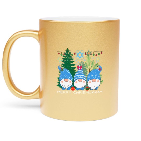 Merry Christmukkah, Jewish Christmas Metallic Mugs