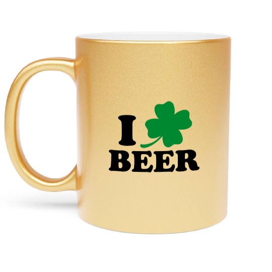 I Love Beer St Patricks Day Metallic Mugs