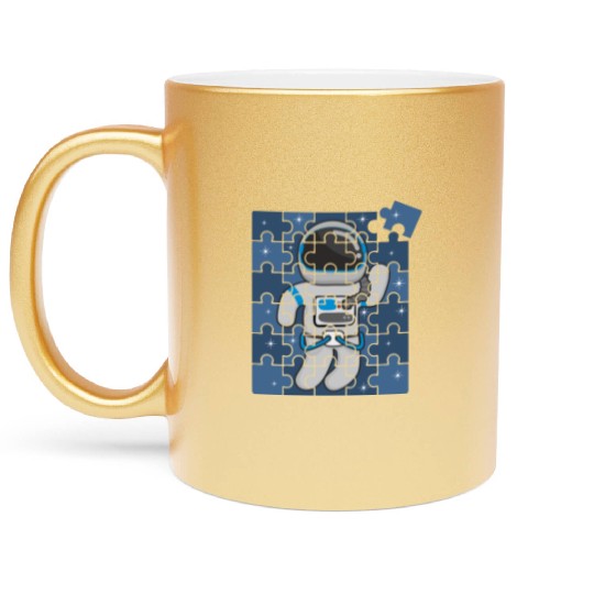 Autism Spaceman Astro Cosmo Space Lover Autism Awa Metallic Mugs