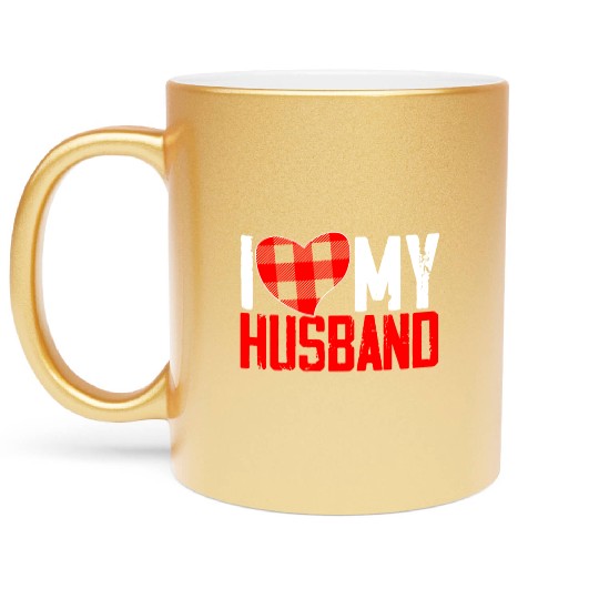 I Love My Hubby Valentines Day Marriage Cupid Love Metallic Mugs
