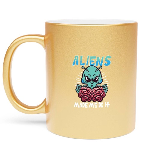Alien Extraterrestrial Area 51 UFO Space Geek Gift Metallic Mugs