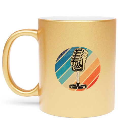 Karaoke Singer Microphone Vocalist Metallic Mugs