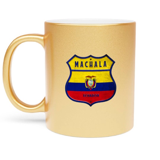 Machala Ecuador coat of arms flag design Metallic Mugs