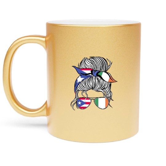 Puerto Rico Flag Ireland Grown Women Girl Country Metallic Mugs