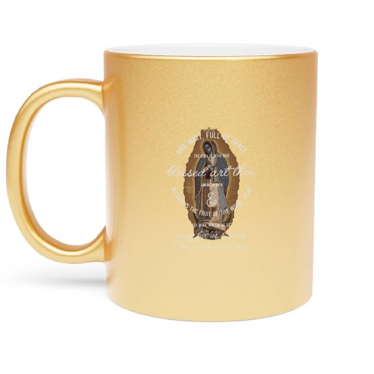 Our Lady Of Guadalupe Hail Mary Prayer Catholic Metallic Mugs
