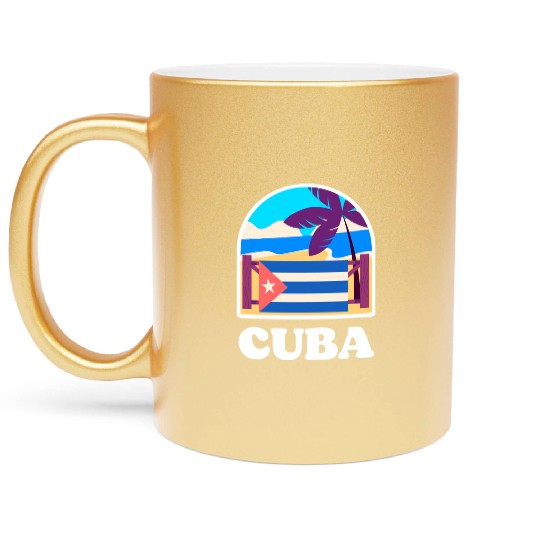 Vintage Cuba Travel Metallic Mugs