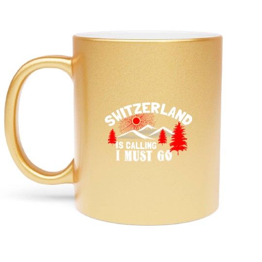 Switzerland Alps Origin Gift Idea Metallic Mugs
