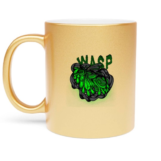 Iron Toxic Neon Wasp Design Metallic Mugs