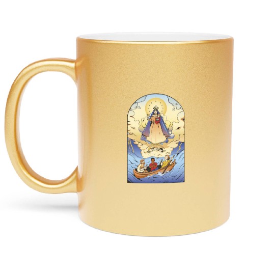 Christianity boat sailing ocean Christianity boat Metallic Mugs