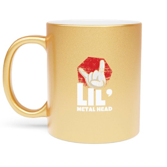 Rock Sign Rock Hand Little Metal Kid Music Lover Metallic Mugs