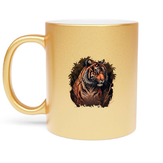 Tiger in the Woods Metallic Mugs