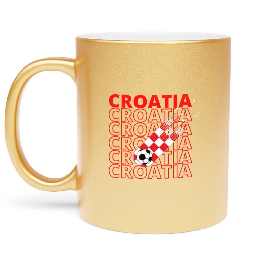World Croatia Soccer Vintage Metallic Mugs