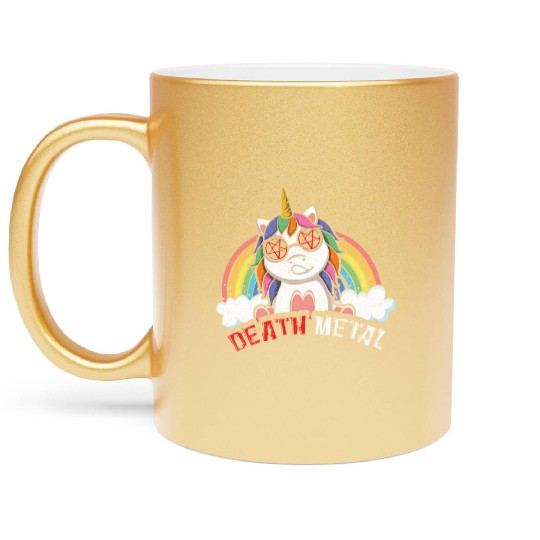 Satan Rainbow Unicorn Love Metal Music Heavy Rock Metallic Mugs