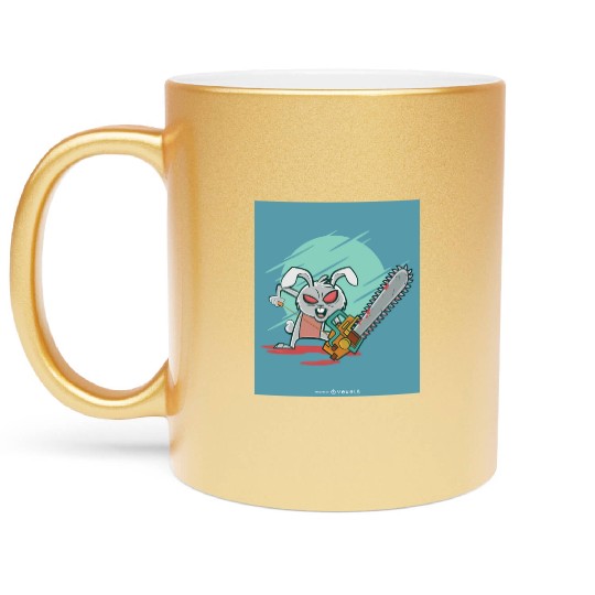 Angry rabbit chainsaw Angry rabbit chainsaw inspir Metallic Mugs