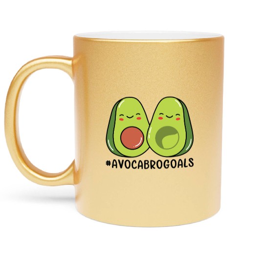 Sibling Big Brother Avocado Goals Hilarious Puns Metallic Mugs