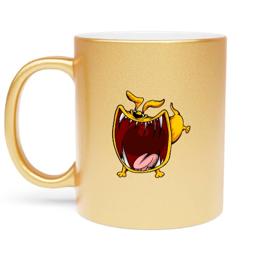 Scary Big Mouth Dog Owners Pet Lover Gift Ideas Metallic Mugs