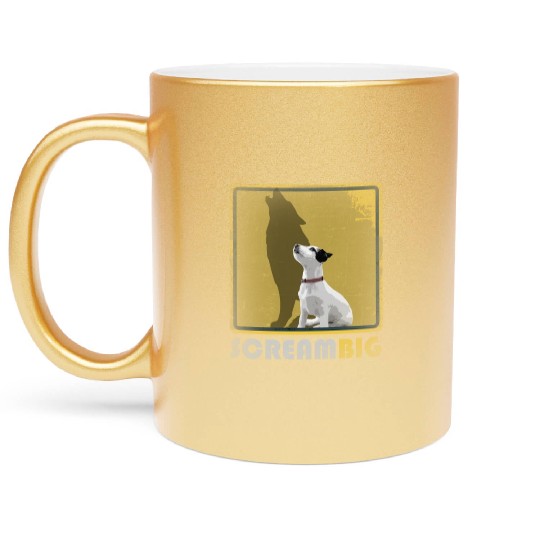 Dog sweet Puppy Jack Russell, Scream Big Wolf Metallic Mugs