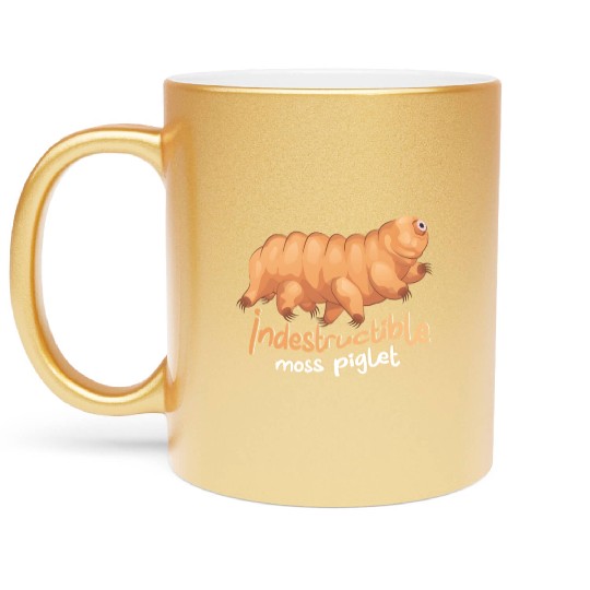 Indestructible Moss Piglet Science Tardigrade Metallic Mugs