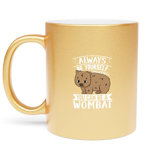 Native Australian Animal Lovers Cute Wombat Metallic Mugs