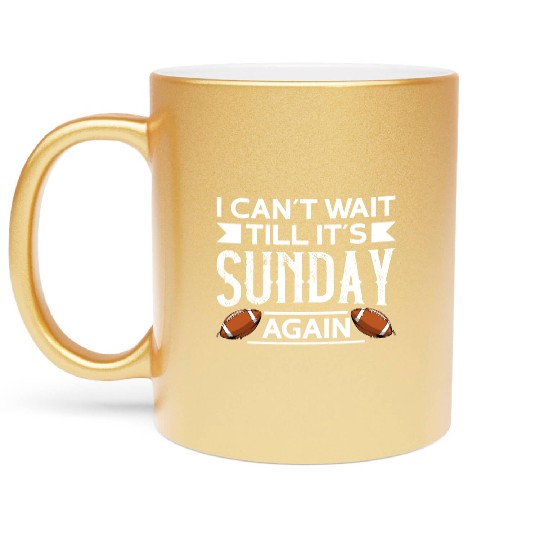 American Football Sunday Football Player Sport Fan Metallic Mugs
