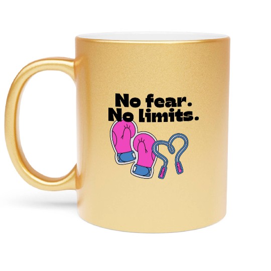 pink boxing gloves - No Fear No limits Metallic Mugs