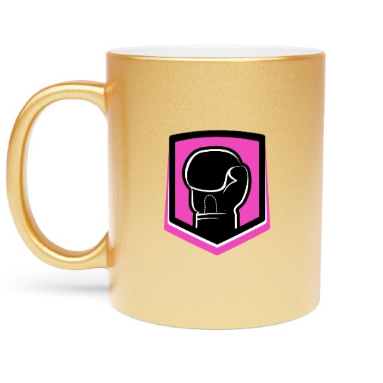 pink boxing gloves Metallic Mugs