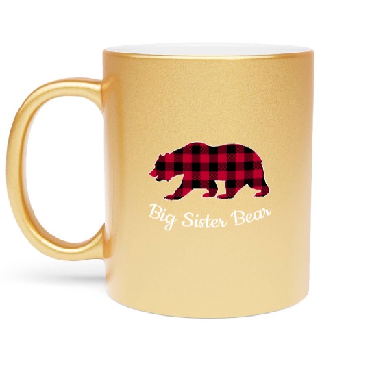 Big Sister Bear Metallic Mugs