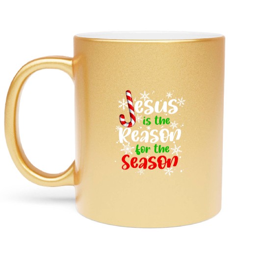 Jesus is The Reason for the Season Candy Christian Metallic Mugs