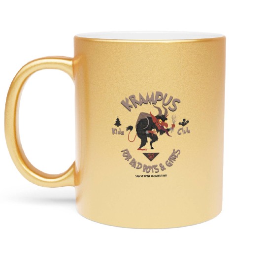 Krampus Kids Club Naughty Bad Boys & Girls Xmas Metallic Mugs