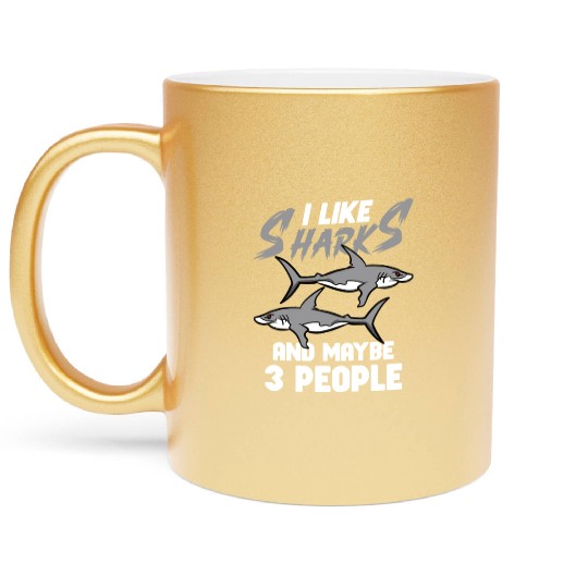 Shark Ocean Predator Sea Creature Metallic Mugs