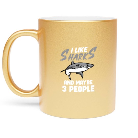 Shark Ocean Predator Sea Creature Metallic Mugs